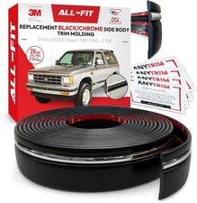 ALL-FIT Black Chrome Side Molding Trim 83-90 Chevy S10 GMC S-Series Toyota T100 picture