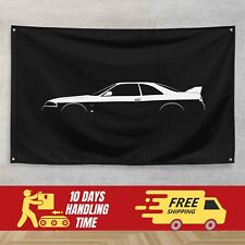 For Nissan Skyline GT-R R33 1993-1998 Fans 3x5 ft Flag Banner Gift Birthday picture