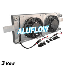 Universal Pocket Tucked Aluminum Radiator+Fan For Honda Civic CRX-RH249525 3 ros picture