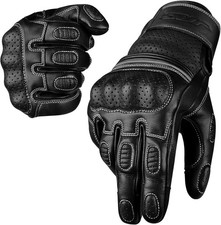 J.A.G. Motorcycle Gloves - Premium Leather Perforated Motorcycle Gloves for Men picture