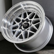 15x8/15x9 Silver Wheels Vors VR7 4x108 0/0 (Set of 4)  73.1 picture