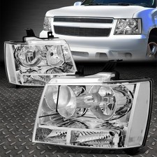 FOR 07-14 CHEVY TAHOE SUBURBAN CHROME HOUSING CLEAR CORNER HEADLIGHT HEAD LAMPS picture