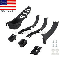 7pcs black Inner Door Panel Handle Pull Trim Cover Set for BMW 5 Series F10 F11 picture