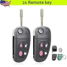 2 For 2002 - 2008 Jaguar S-Type X-Type XJ8 Flip Remote Control Key Entry Fob 4B picture