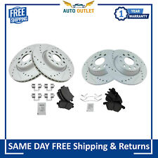 New Ceramic Brake Pad & Drilled Slotted Zinc Performance Rotor For 2006-16 Audi picture