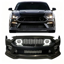 For 2018-2023 Ford Mustang Mach-1 Style Front Bumper Cover with Lip LED Grille picture