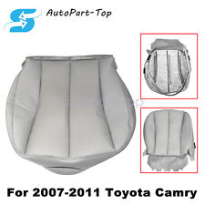 Fits 2007 to 2011 Toyota Camry 2.4L 3.5L Driver Bottom Leather Seat Cover Gray picture