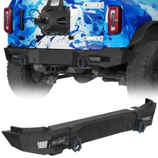 Black Steel Rear Bumper w/D-rings for Ford Bronco 2021 2022 2023 2024 2025 2026 picture