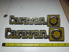 70’s 1970s Chevy Caravan Emblems Pair OEM G-Series Van AC 378640 picture