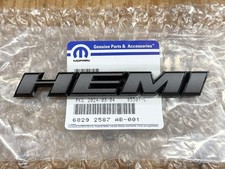 HEMI FENDER EMBLEM for 15-23 DODGE CHALLENGER CHARGER DARK GRAY BLACK OEM MOPAR picture