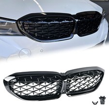 Glossy Black Front Kidney Diamond Grill Grille for 2019-2022 BMW G20 330i M340i picture