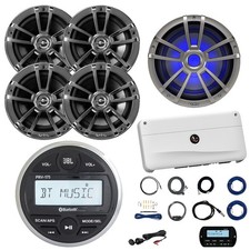 JBL Gauge Marine Receiver, Remote, Accessories, Sub, Amp w/kit, 4x 6.5