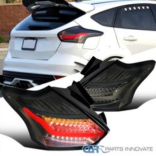 Fits 15-18 Ford Focus 5Dr Hatchback LED Smoke Tail Lights Brake Lamps Left+Right picture