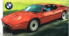 BMW M1/M-1 SPEC SHEET/Brochure/Pamphlet/Catalog:1980, picture