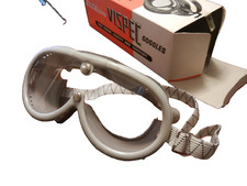 NOS Vintage Vispec Stadium Motorcycle Goggles Fit Over Glasses Grey Made England picture
