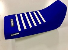 1988-2006 Yamaha Blaster Seat Cover Gripper   ALL BLUE / WHITE RIBS #178 picture