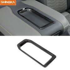 Black Wood Console Armrest Storage Box Tray Cover Trim For Chevy Silverado 2019+ picture