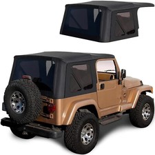 Jeep Wrangler TJ Soft top Replacement, 1997-2006, w/ Tinted Windows, Black Denim picture