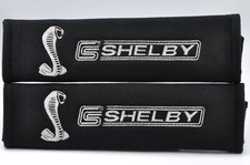 2 pcs (1 PAIR) Ford Mustang Shelby Embroidery Seat Belt Cover Pads (Black pads) picture
