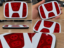 Emblema Honda H Personalizado Rojo & Blanco | 2008-2017 picture