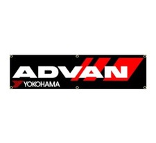 Yokohama Advan 1.3x5.5ft Garage Room Nobori Jdm Flag Banner Decoration picture