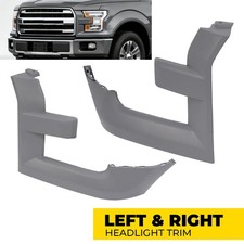 New Pair Headlight Trim Bezel Grille For Ford F150 F-150 2015-2017 Primed Gray picture