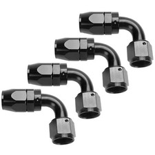 4PCs 6AN AN6 -6AN 90 Degree BLACK SWIVEL FUEL OIL HOSE END FITTINGS ADAPTER picture