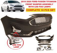 FITS 2019 2020 FORD FUSION TITANIUM FRONT BUMPER  LED FOG LAMPS CHROME HONEYCOMB picture