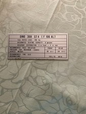 FERRARI DINO 308 GT4 PLATE ORIGINAL VERY RARE HARD TO FIND picture