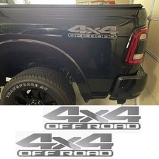 2x Matte Silver 4X4 Off Road Rear Trunk Side Decal For Dodge Ram 1500 2500 3500 picture