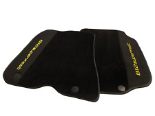 Black Floor Mats For Ferrari 812 Superfast With Alcantara Leather Yellow Logo picture