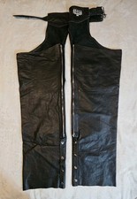 Vintage 4STAR Genuine Leather Motorcycle Biker Chaps XXXLARGE Gently Used  picture