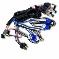 4-Headlight Relay Wiring Harness H4 Headlamp Light Bulb Ceramic Socket Plugs Set picture