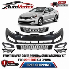Front Bumper Cover Primed & Grille Assembly Kit For 2011-2013 Kia Optima picture