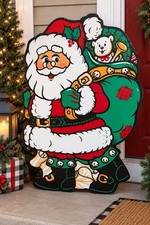 Vintage 1993 Design Factory 47” Santa Christmas Yard Wall Decor USA picture
