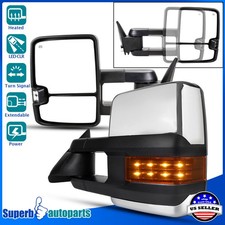 Fits 88-98 Chevy GMC C10 C/K Power Heated LED Signal Towing Side Mirrors Pair picture