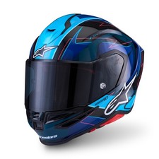 Alpinestars S-R7 Kinetis Gloss Full Face Motorcycle Helmet Black Blue White picture