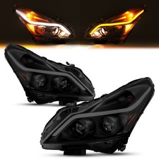 Black Smoke Headlight LED Sequential Signal DRL For Infiniti G37 gtr Sedan 10-13 picture