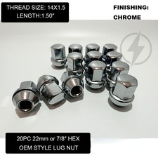 20 Chrome 14x1.5 Dodge Challenger Charger Hellcat Srt8 OEM Factory Style Lug Nut picture