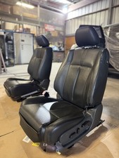 08-12 Nissan Altima 2.5 Coupe Black Leather Seats OEM Left and Right Pair Used picture