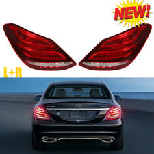 LH & RH Pair Tail Lights For 2015-2018 Mercedes Benz C-Class W205 LED Taillights picture