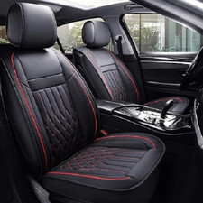 Aierxuan 5pcs Car Seat Covers Full Set with Waterproof Leather - Black & Red picture