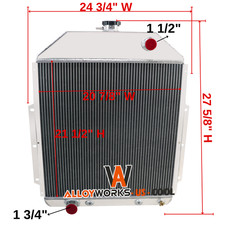 3 Row Aluminum Radiator For 1942-1952 1947 1950 Ford F1 F2 F3 F4 Pickup V8 4252 picture