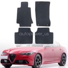 New Fits 2017-2024 Alfa Romeo Giulia Front Rear Floor Mats Carpet Black Velour picture