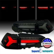 Fit 2019-2024 Toyota RAV4 Sequential LED Tail Light Rear Lamp Glossy Black Smoke picture