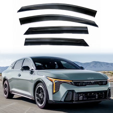 4Pcs Tape-on For KIA K4 2025+ Rain Guards Window Visors PC Stainless Steel Trims picture