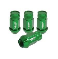 VMS 16 GREEN 44MM ALUMINUM CLOSED END TUNER LUG NUTS LUGS WHEELS RIMS 12X1.25 picture