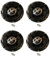 4 Cap Deal XF OFF-ROAD Gloss Black Wheel Center Cap C-969-3 with Screws picture