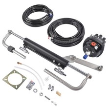 90HP Hydraulic Boat Steering Kit Outboard Marine 2x24ft Hoses & Helm Cylinder picture