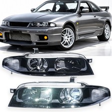 Pair LED Headlights For Nissan Skyline GT-R GTR R33 1995-1998 Front Lamp w/Bulbs picture